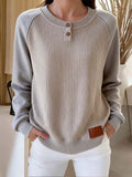 Women'S Hoodie Leather Label Knit Sweater