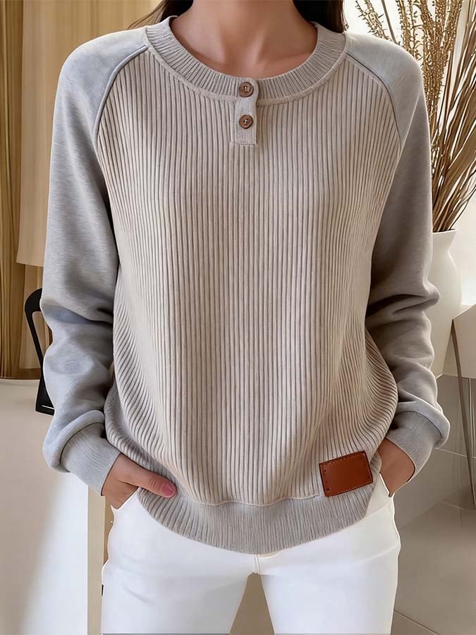 Women'S Hoodie Leather Label Knit Sweater